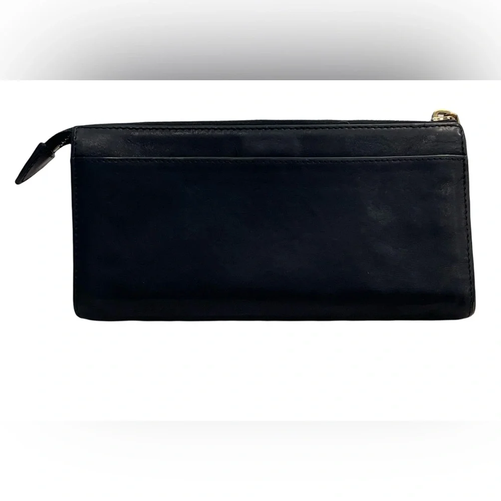 Marc Jacobs Black Leather Wallet Gold Hardware Multi Pocket Zip - Picture 2 of 15